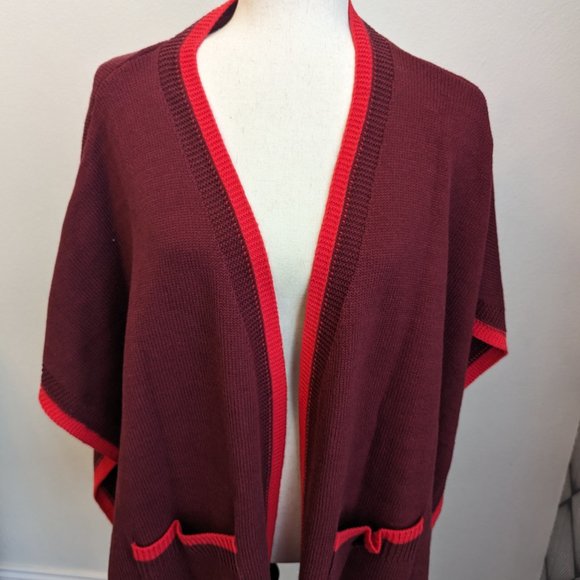 Ann Taylor Tipped Pocket Open Poncho - Picture 4 of 9